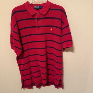 Polo Ralph Lauren Golf Short Sleeve Polo Shirt Striped Red/Blue Size Mens Large